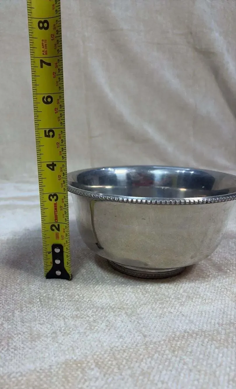 Vintage B.W. Buenilum Forged Aluminum 6 1/2 inch Bowl with Beaded Rim